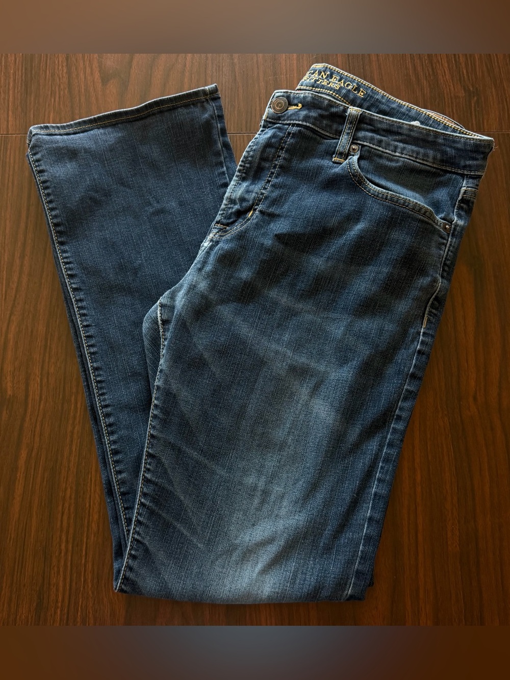 Men’s Size 36/34 American Eagle Outfitters Active Flex Blue Bootcut Jeans